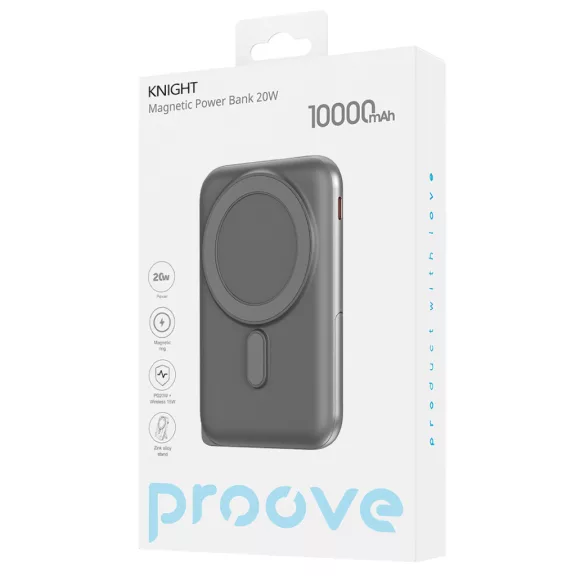 Proove Knight 20W 10000mAh MagSafe powerbank - Fekete