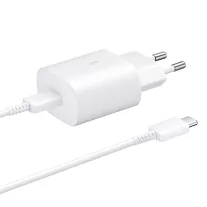   Samsung EP-TA800XWEGWW gyári hálózati fehér gyorstöltő 3A Type - C bemenettel 25W EP-DG977BWE Type-C - Type-C adatkábellel 1m