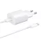 Samsung EP-TA800XWEGWW gyári hálózati fehér gyorstöltő 3A Type - C bemenettel 25W EP-DG977BWE Type-C - Type-C adatkábellel 1m