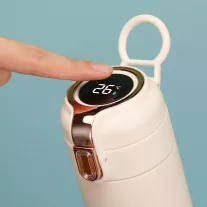   Techsuit termosz- digitális hőmérséklet kijelzés, stainless steel, 400ml - fekete