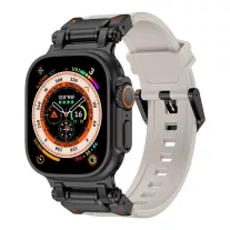   Techsuit Watchband (W064) - Apple Watch 42/44/45/49mm szíj - Titanium/fekete/szürke