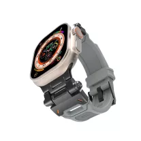   Techsuit Watchband (W064) - Apple Watch 42/44/45/49mm szíj - Titanium/fekete/szürke