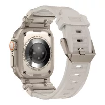    Techsuit  Watchband (W064) - Apple Watch 42/44/45/49mm szíj - titanium  silver starlight
