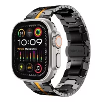   Techsuit Watchband óraszíj - Apple Watch (42/44/45/49mm) - Fekete/Narancs