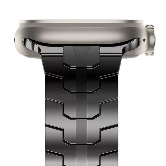 Techsuit Watchband óraszíj - Apple Watch (42/44/45/49mm) - Fekete/Narancs