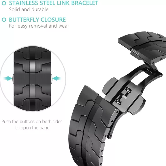 Techsuit Watchband óraszíj - Apple Watch (42/44/45/49mm) - Fekete/Narancs