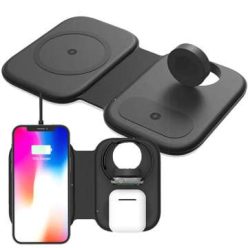   Alogy 3in1 induktív töltő QI 15w Apple iPhone Watch Airpods fekete