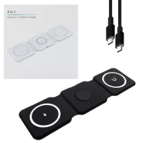   Ecobox Magsafe 3in1 15W vezeték nélküli töltő állomás - Fekete