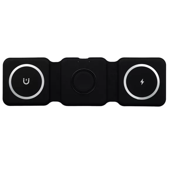 Ecobox Magsafe 3in1 15W vezeték nélküli töltő állomás - Fekete