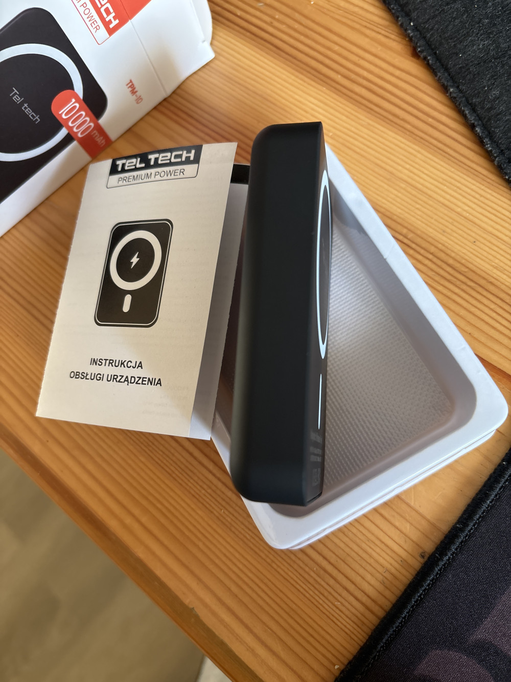 Teltech MagSafe kompatibilis powerbank 10000mAh 15W Fekete
