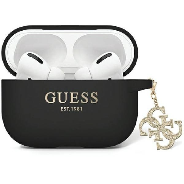 Guess Glitter Triangle Charm - AirPods Pro 2 (2022/2023) Tok - Fekete