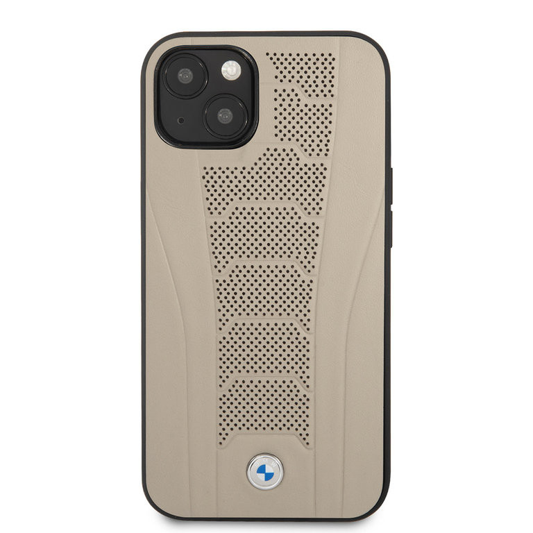 BMW - Perforated Deboss Lines - iPhone 13 tok - Bézs