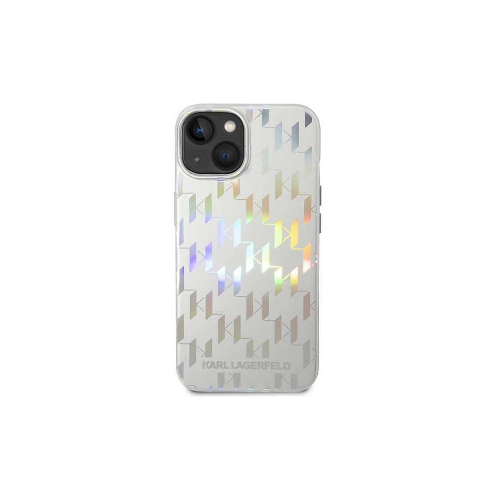 Karl Lagerfeld - Silver Monogram Iridescent - iPhone 14 tok - Ezüst