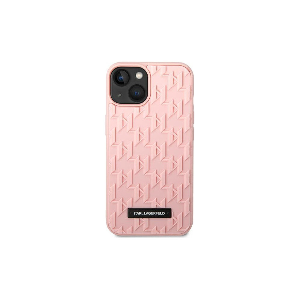 Karl Lagerfeld Saffiano Leather Metal Logo - iPhone 14 tok - Rózsaszín