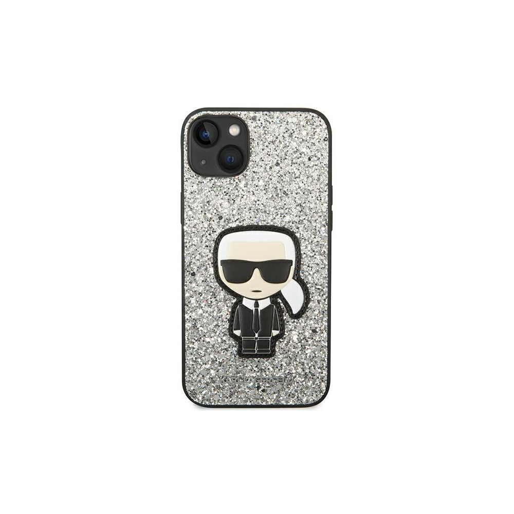 Karl Lagerfeld Glitter Flakes Ikonik - iPhone 14 tok - Ezüst