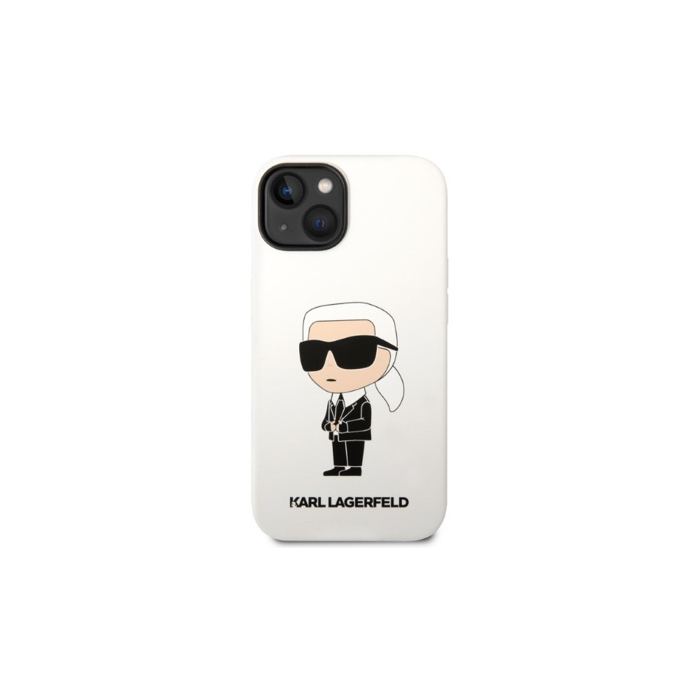 Karl Lagerfeld - Ikonik Szilikon - iPhone 14 tok - Fehér