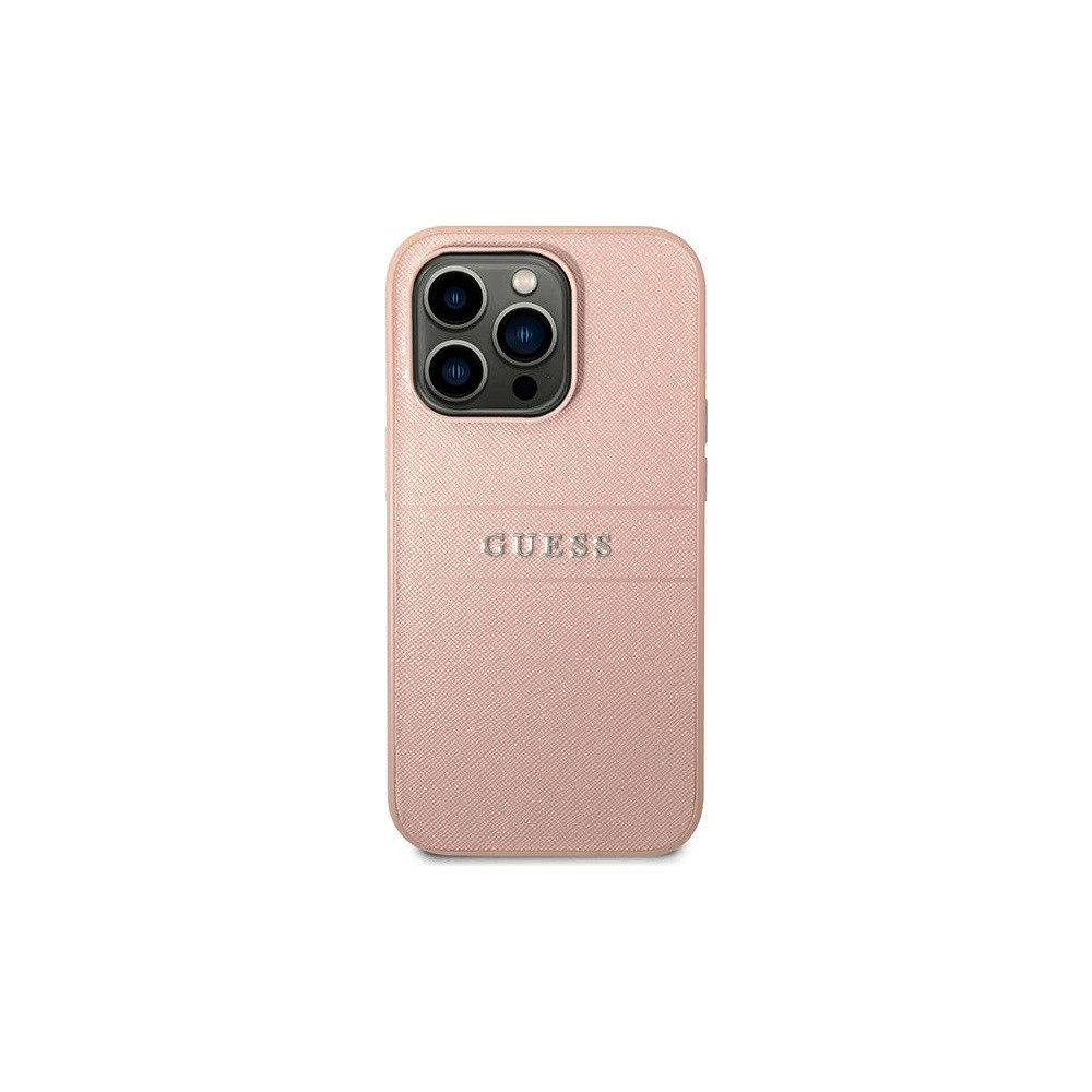 Guess Saffiano - iPhone 14 Pro tok - Rózsaszín