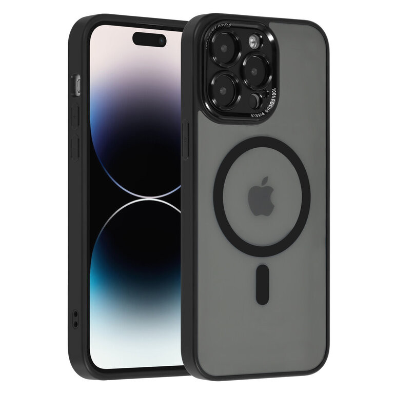 UNIQ MagSafe hátlap tok, iPhone 14 Pro Max, átlátszó/fekete