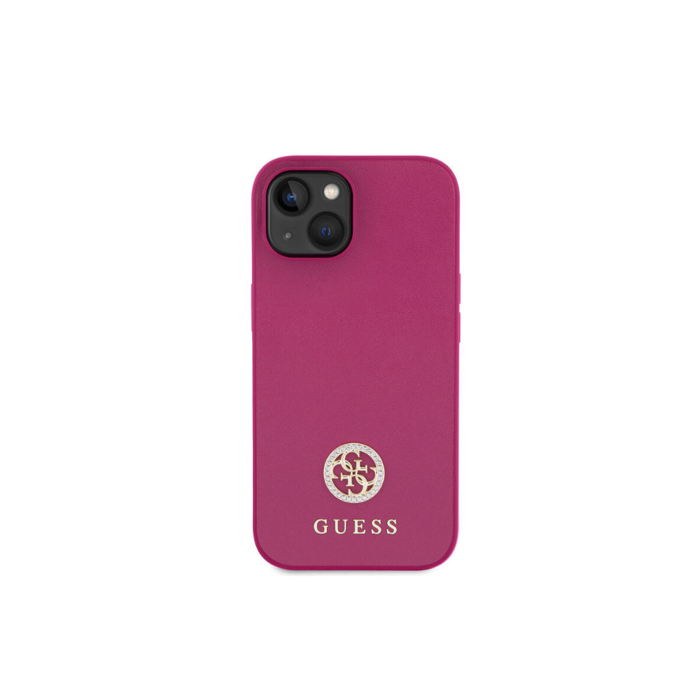 Guess 4G Metal Logo Strass - iPhone 15 Tok - Rózsaszín
