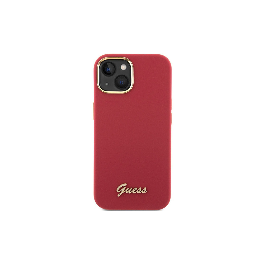 Guess Script Metal Logo & Frame - iPhone 15 Tok - Piros