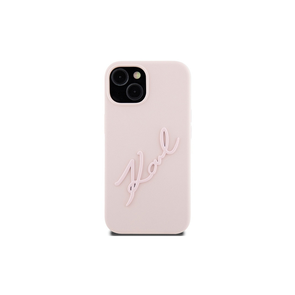 Karl Lagerfeld Karl Script - iPhone 15 Tok - Rózsaszín