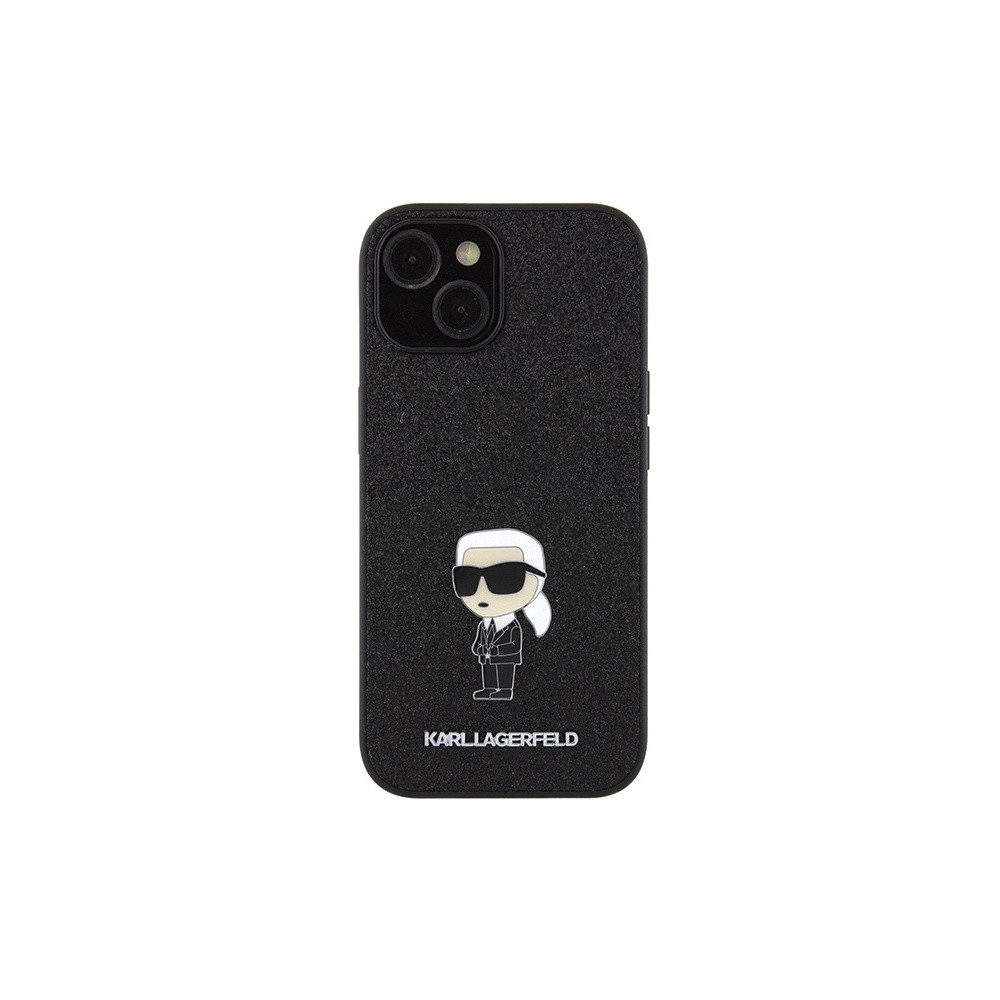 Karl Lagerfeld Fixed Glitter Ikonik Logo - iPhone 15 Tok - Fekete