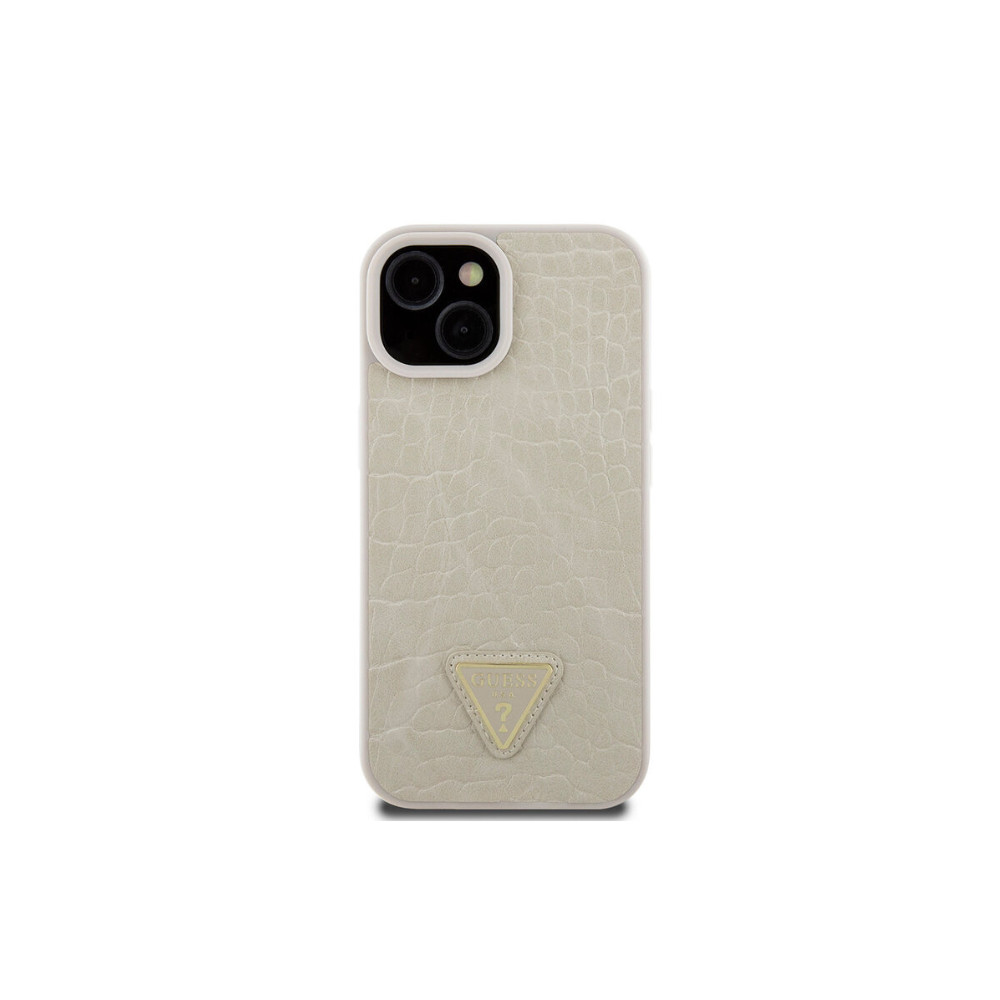 Guess Triangle Logo Croco - iPhone 15 tok - Homok szín
