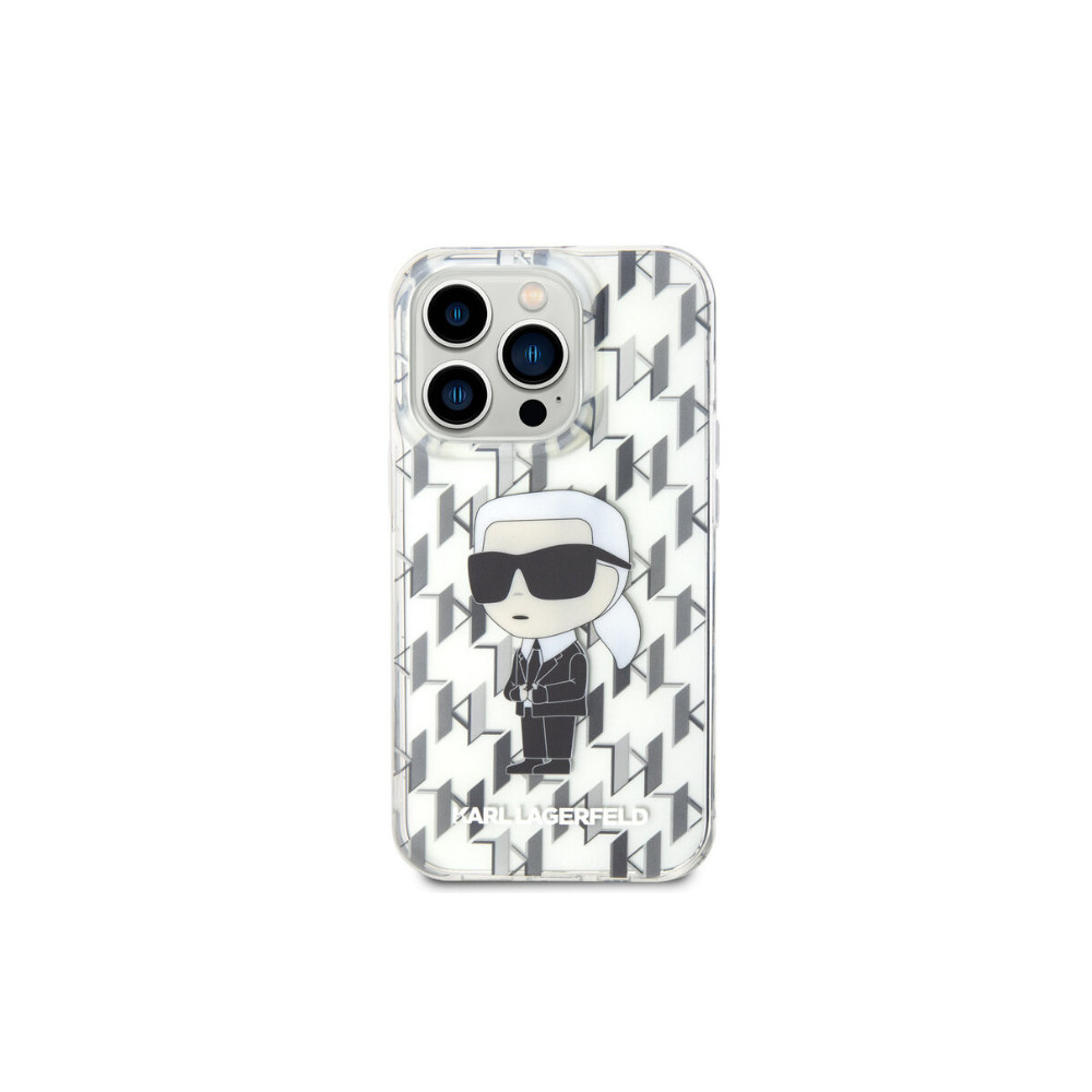 Karl Lagerfeld Ikonik Monogram - iPhone 15 Pro Tok - Átlátszó