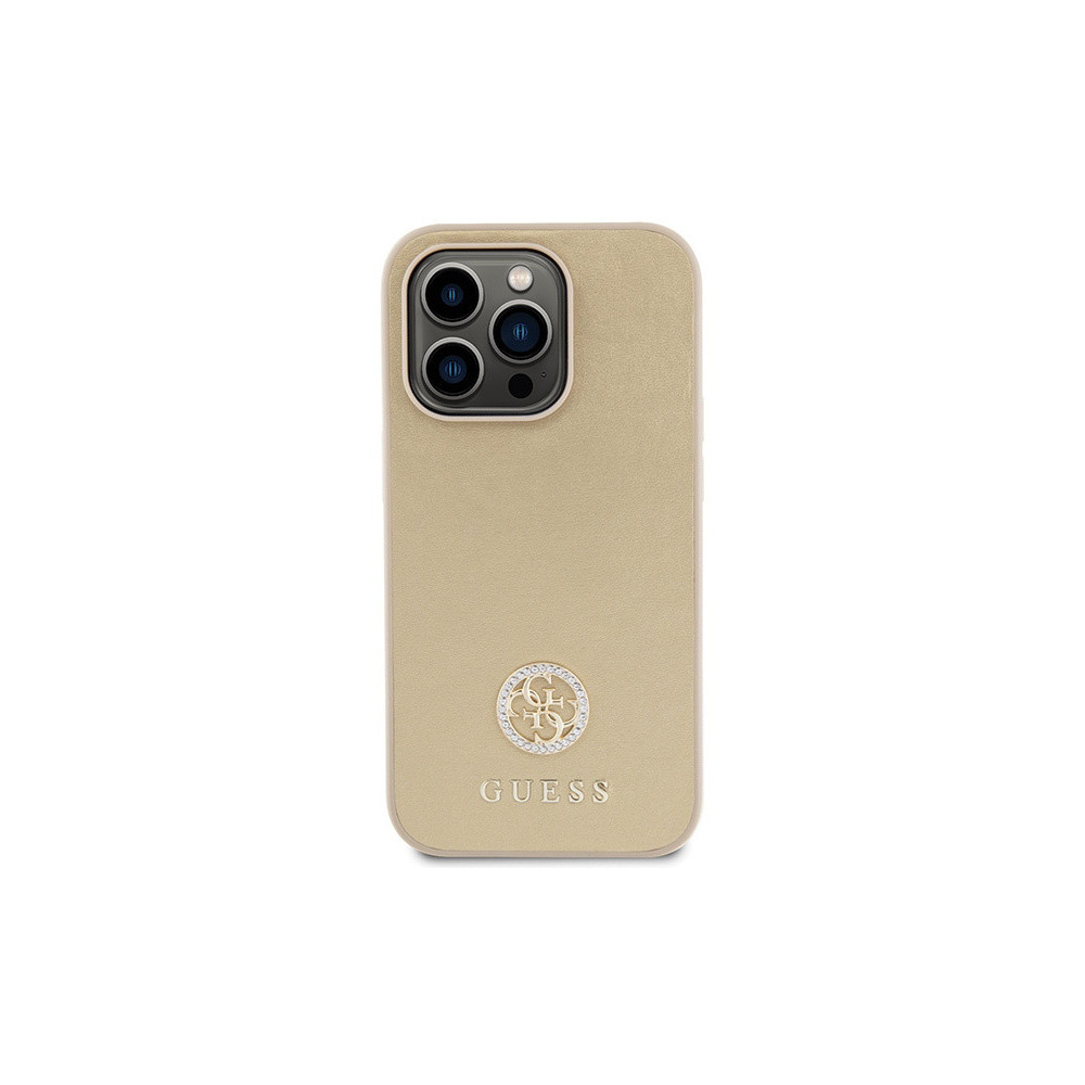 Guess 4G Metal Logo Strass - iPhone 15 Pro Tok - Arany 