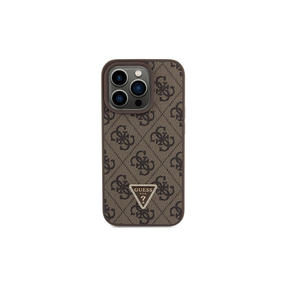 Guess 4G Triangle Strass - iPhone 15 Pro Tok - Barna