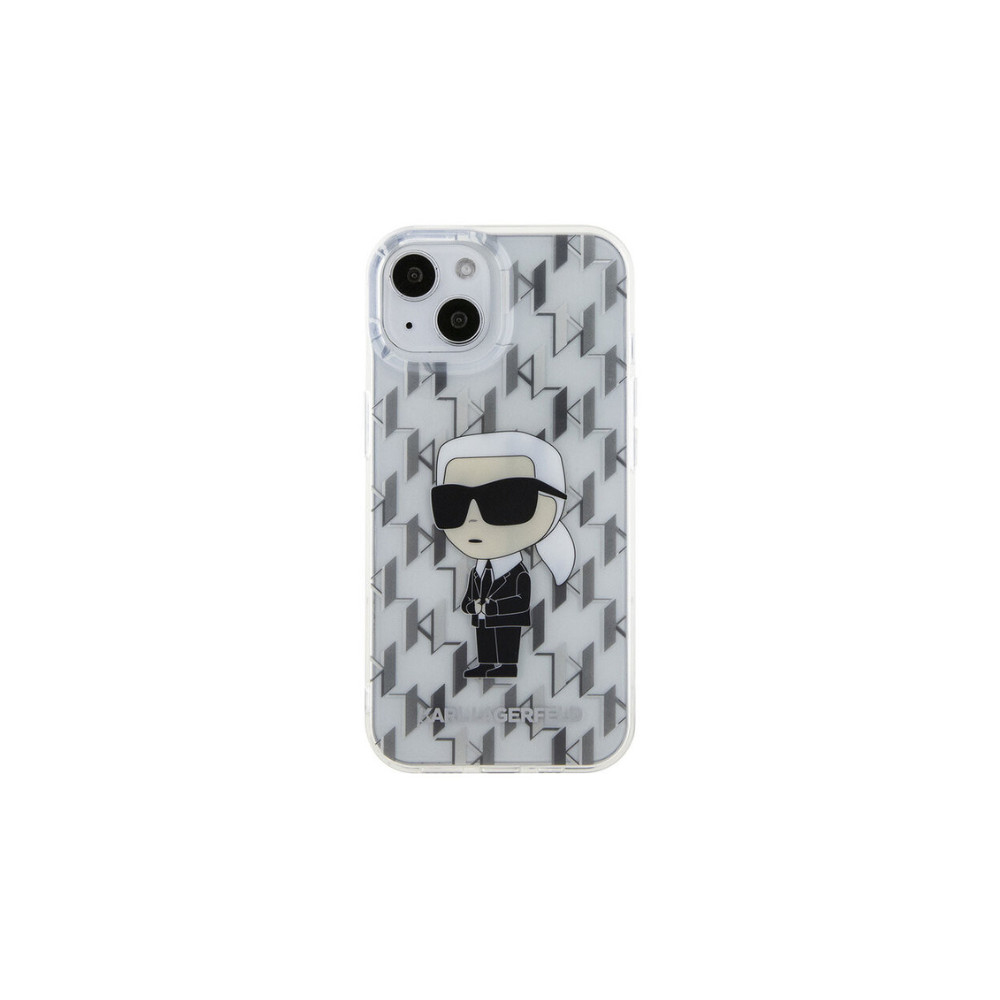 Karl Lagerfeld Ikonik Monogram - iPhone 15 Plus Tok - Átlátszó 