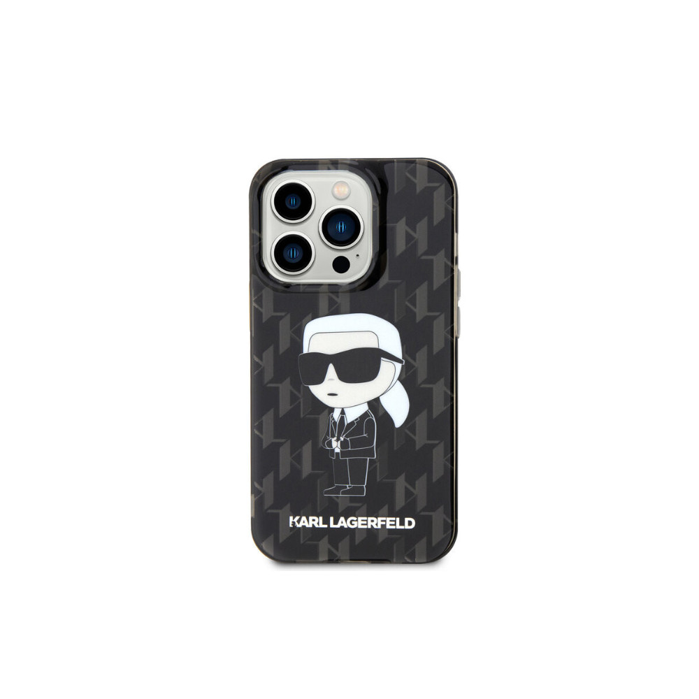 Karl Lagerfeld Ikonik Monogram - iPhone 15 Pro Max Tok - Fekete 