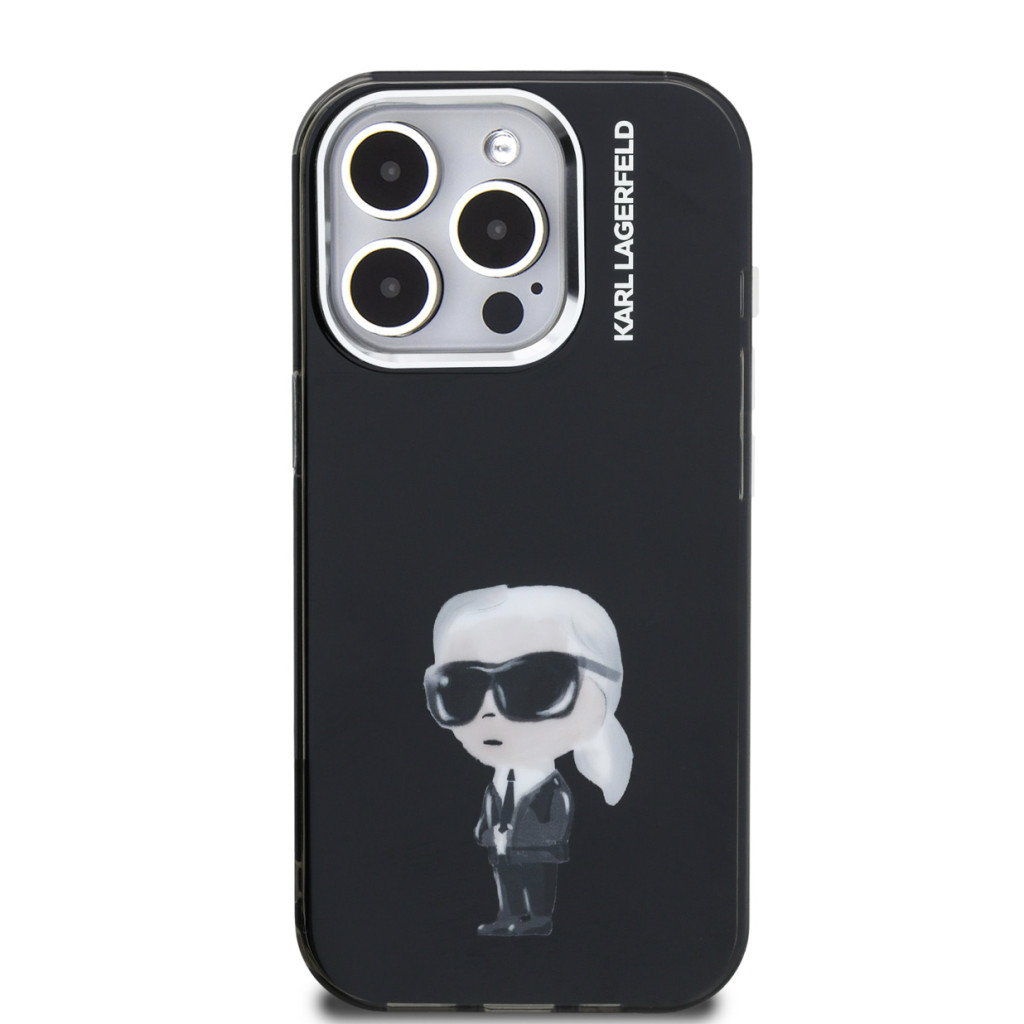 Karl Lagerfeld Aquarelle Karl - iPhone 15 Pro Max tok - Fekete