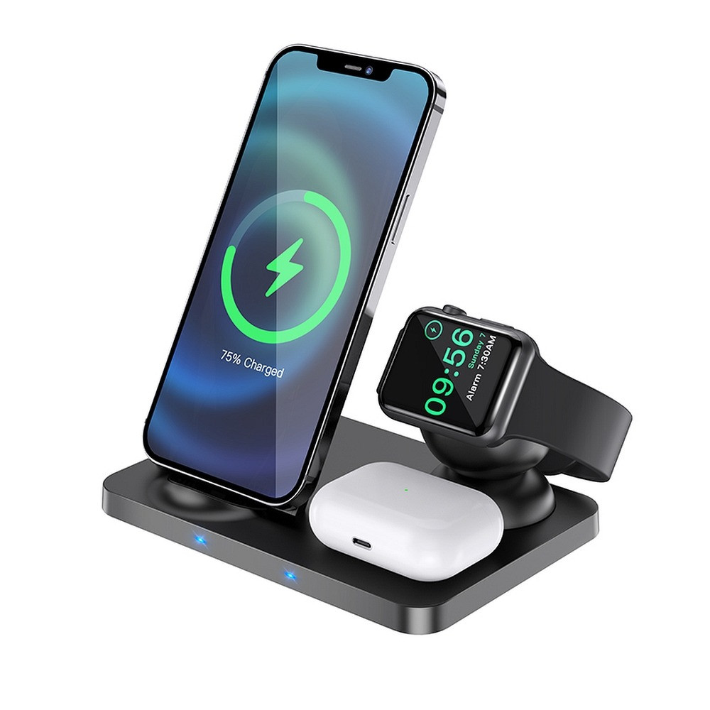 Hoco - Wireless Charging Station Ultra-Charge (CW33) - MagSafe Type-C kábellel, 15W - fekete