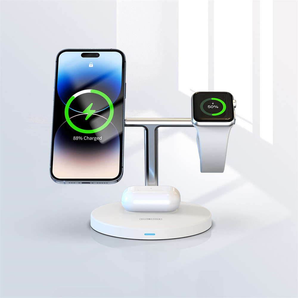 Duzzona - Wireless Charging Station 3in1 (W9) - iPhone / Apple Watch / AirPods, 15W - fehér